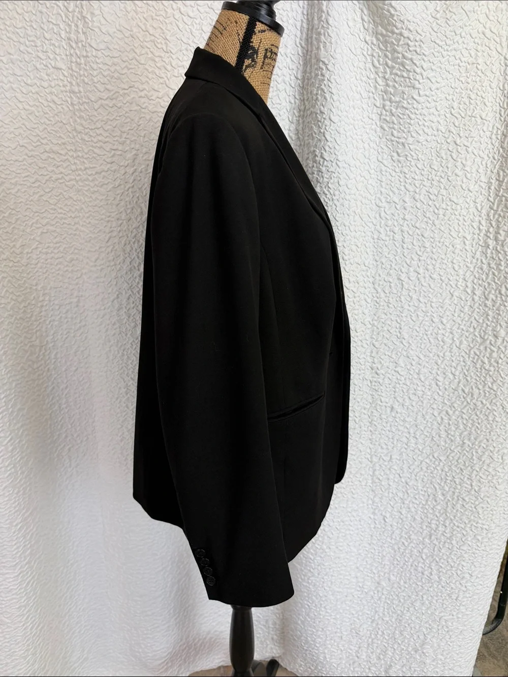 Lauren Ralph Lauren Single Button Black Blazer LeopardPrint Satin  Lining 16W